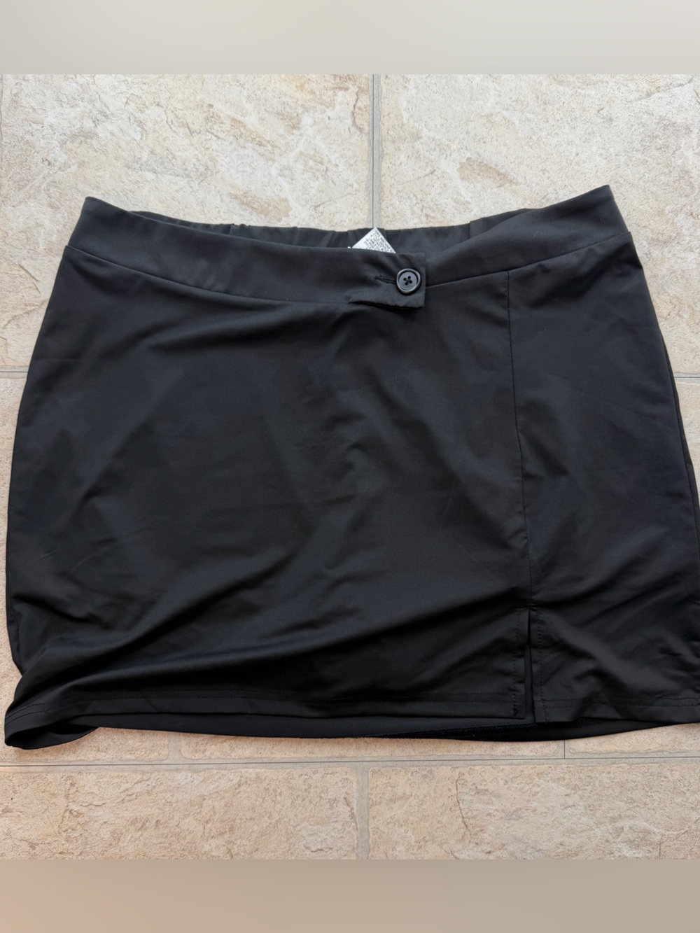 SHEIN Black Mini Skirt with Button Waist